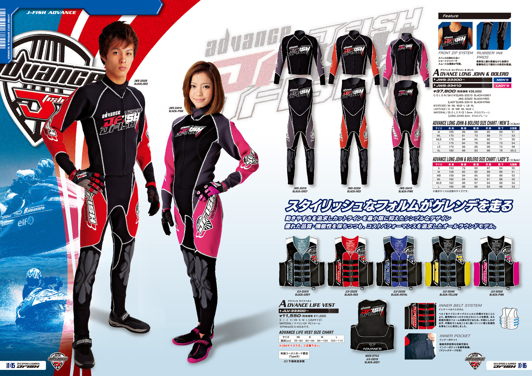 ウェットスーツ J FISH マリンスポーツ 上下セット 美品 ジェット